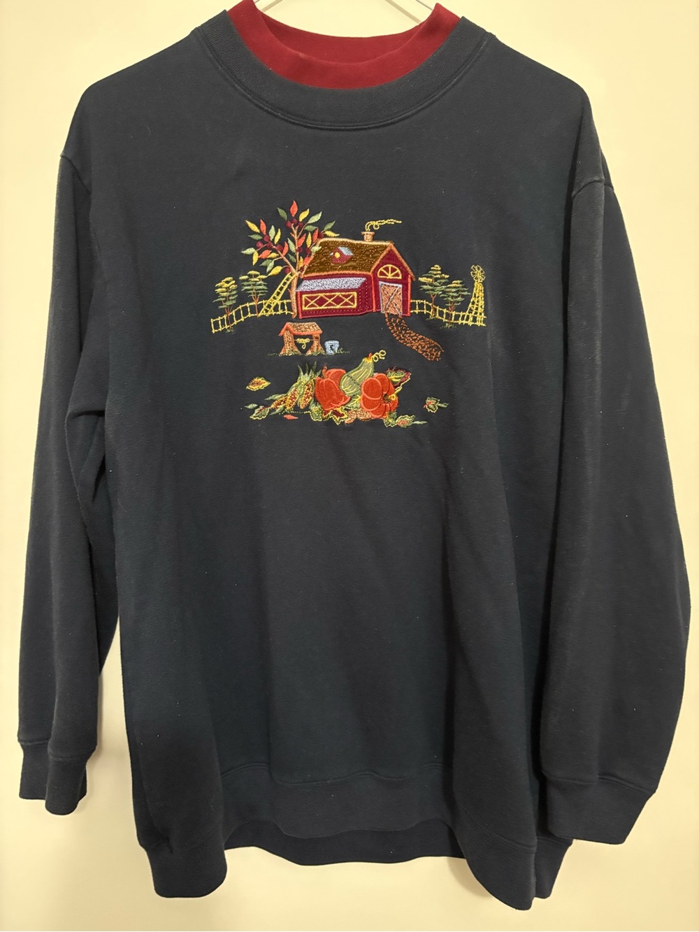 VTG Bobbie Brooks Fall Harvest Barn Pumpkin Crewneck Sweatshirt Large Grannycore